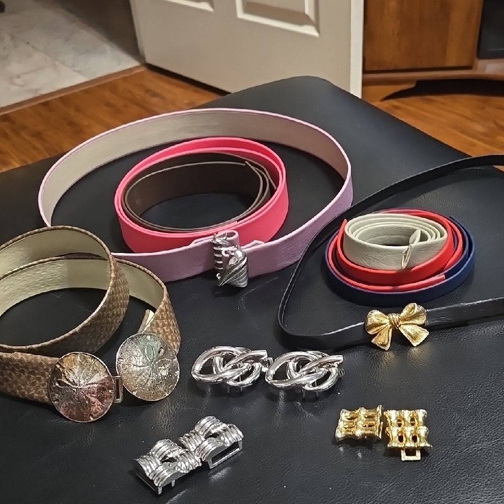 Elegant Women's Belt Set with Silver and Gold Accents